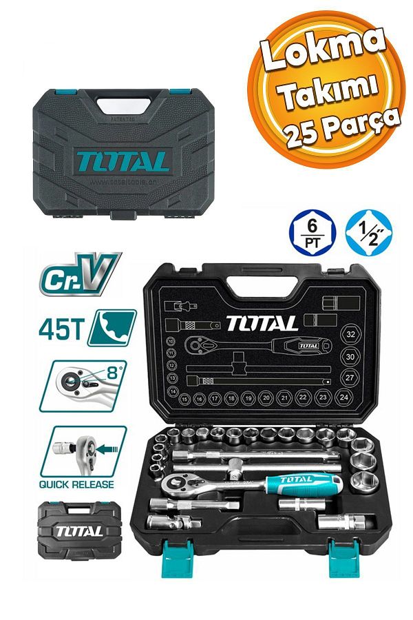 Badem10-25 Piece Socket Set Extension T Handle Spark Plug Socket Vehicle Repair Ratchet Handle Ratchet High Quality 1/2 1