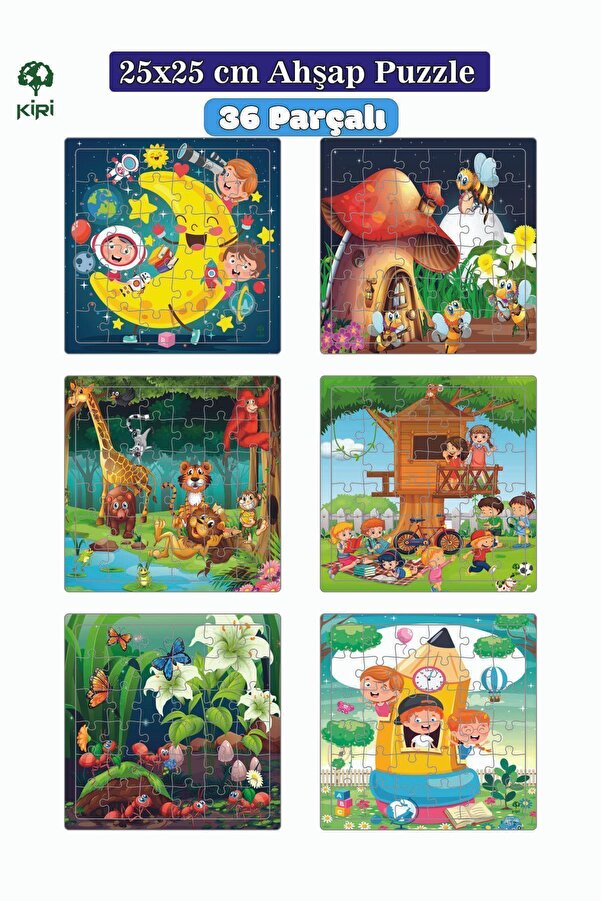 Kiri ahşap çocuk puzzle 36 parçalı