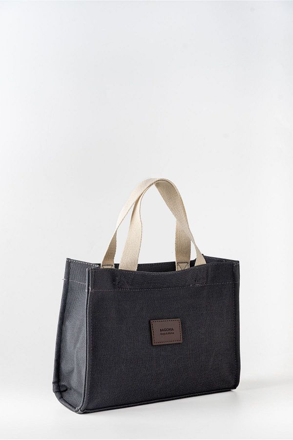 LORENZ BAG Smoked Waxed Medium Canvas Bag Large Size Hand and Shoulder Bag Low with Strap and Snap Closure Trendyol