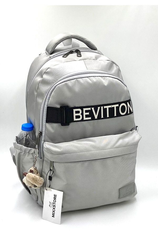 Bevitton-حقيبة ظهر مدرسية كبيرة الحجم للجنسين من قماش الساتان المقاوم للماء / 1630 1
