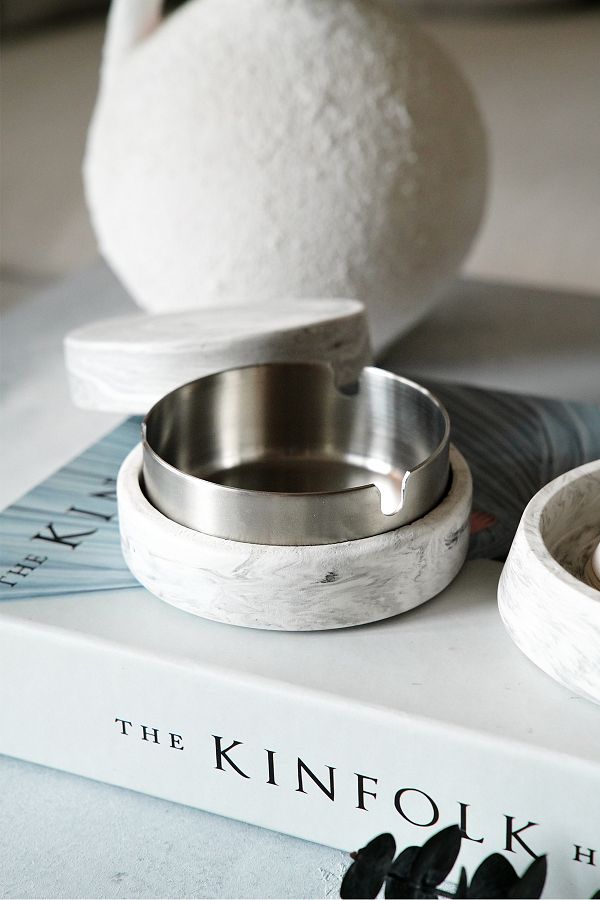 sin istanbul-Steel Ash Tray with Marble Patterned Cover 1