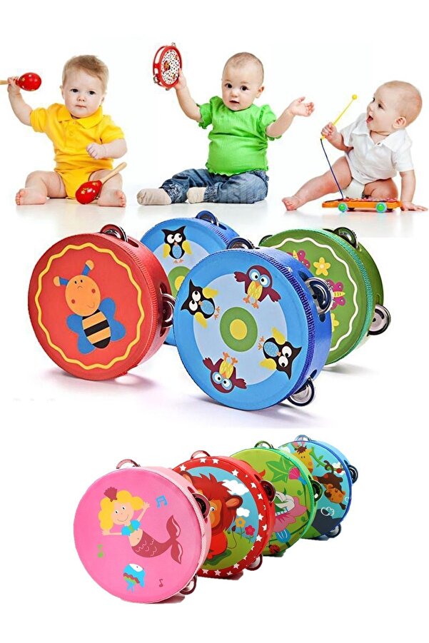 Montessori Bebek Müzik Aleti Ahşap Tef - Davul