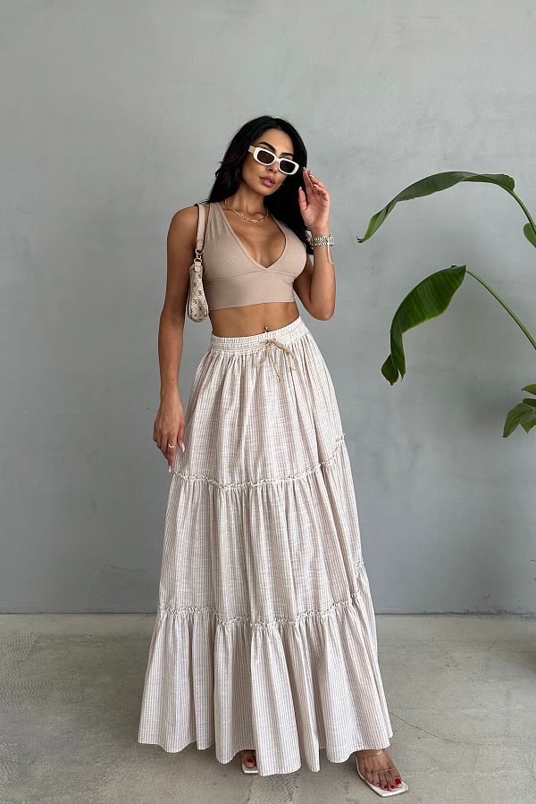 Layered linen skirt discount