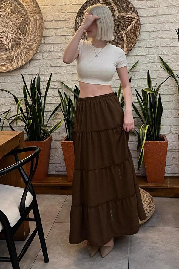 Pleated long skirt with crop top outlet