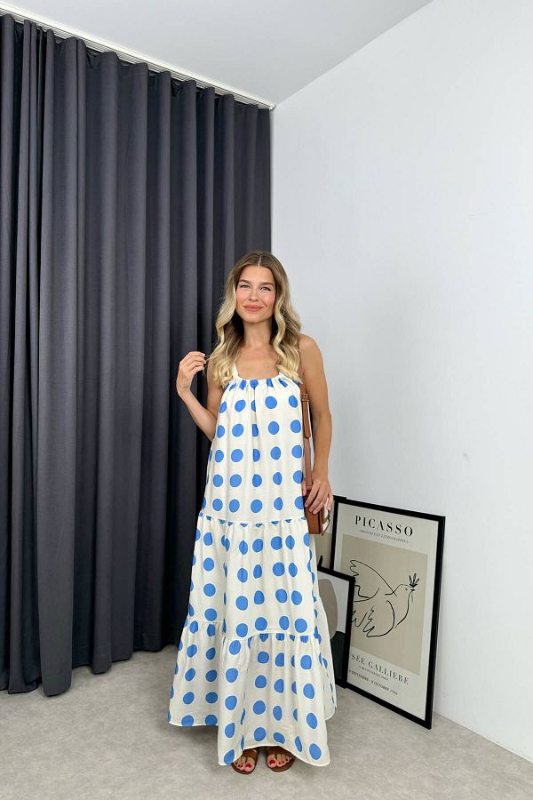 Polka dot strap dress clearance