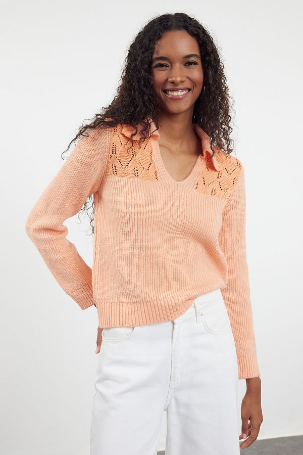 Salmon color sweater cheap
