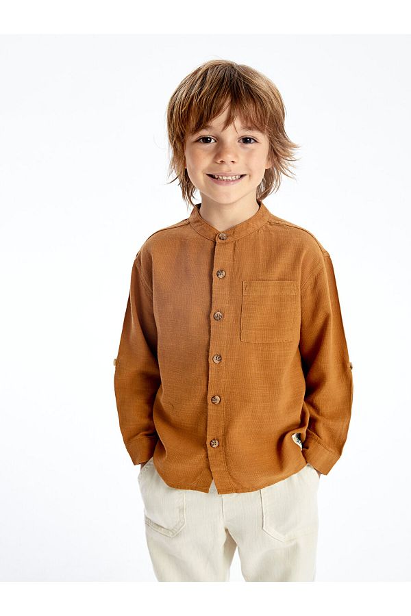 LC Waikiki Basic Baby Boy Shirt High Collar Long Sleeve Trendyol