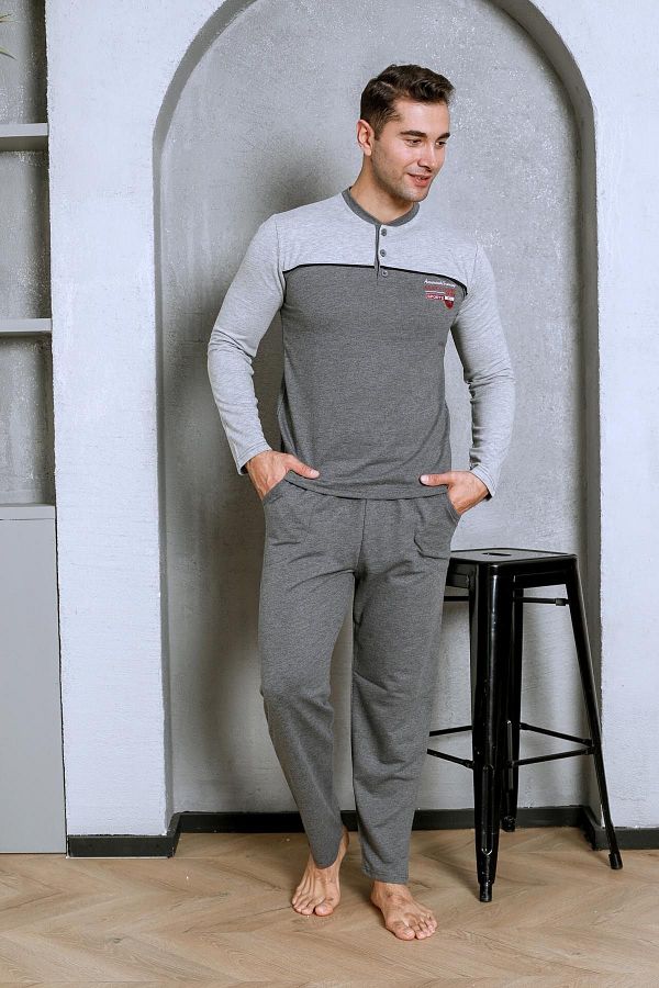 Ahengim Man Men s Pajama Set Two Thread Robe Cotton Seasonal Trendyol