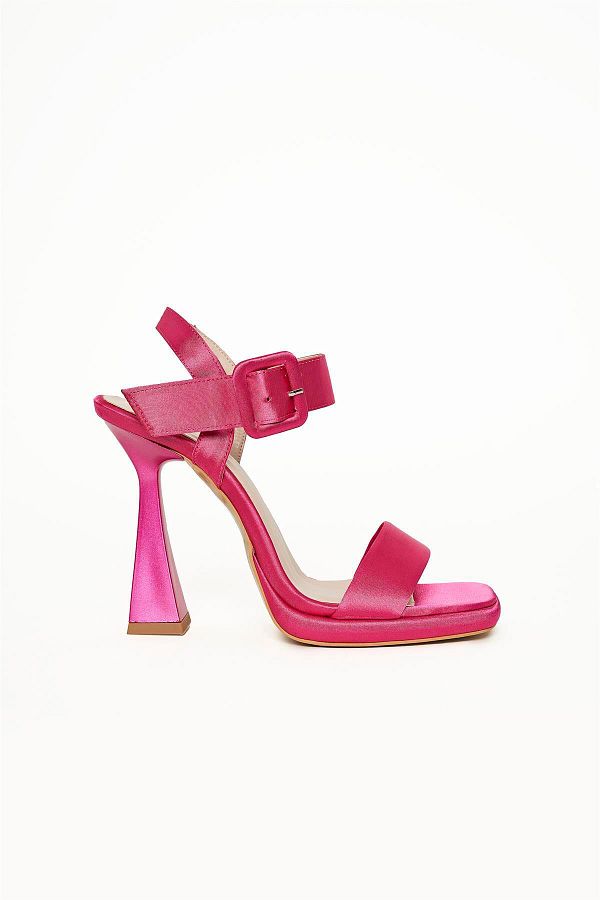 NOK STANBUL Fuchsia Satin High Heels Cool Mode Series Trendyol