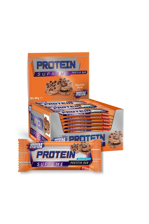 Muscle Station-Supreme Protein Bar Chocolate Chunks 40 gr 24 Pieces 1