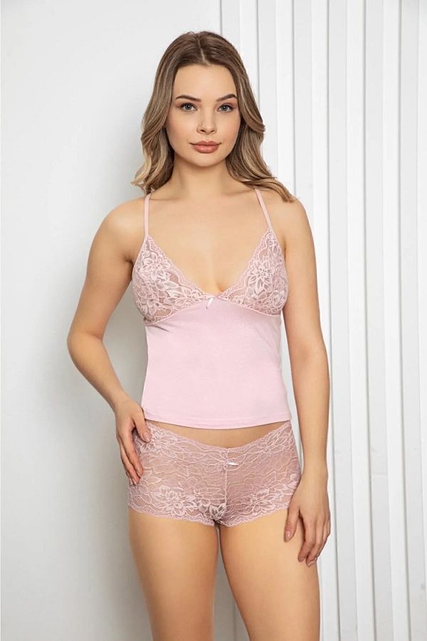 Alissa-Women's Lace Athlete Panties and Camisole Set - 0SU.D.B6.A.T.I.5DA.N.24 1