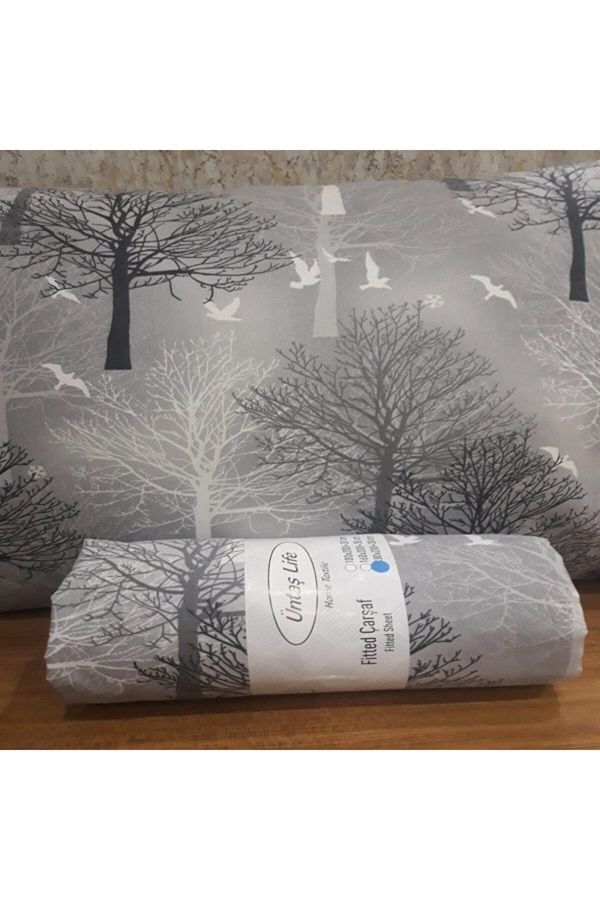 üntaş-Life Single Elastic Sheet +1 Pillow Case Gray 1