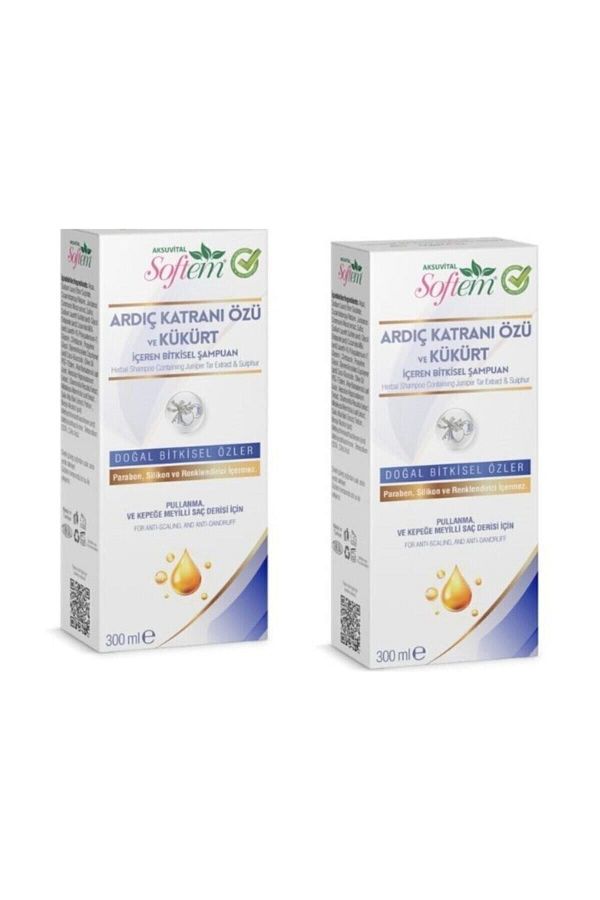 Softem-Herbal Shampoo - Juniper Tar Extract and Sulfur, 300 Ml, X2 Pieces 1