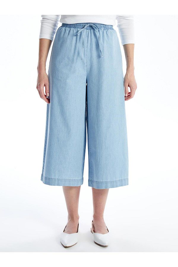 Elastic waist jean capris store