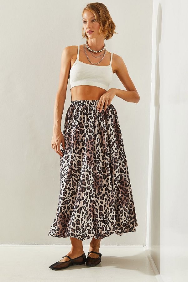Bianco Lucci-Ballonrock aus Satin-Taft mit Leopardenmuster für Damen - DE 241023 60251461 1