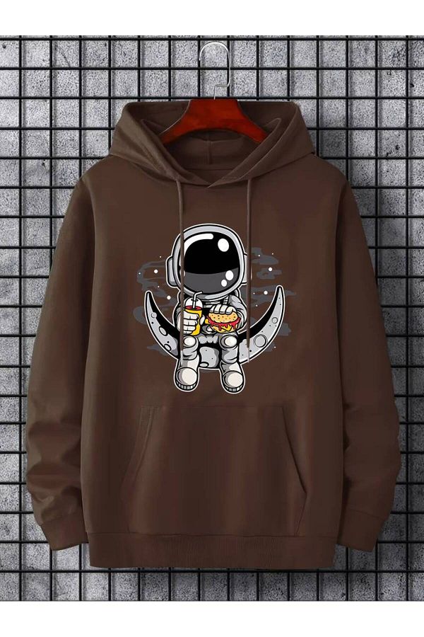 AMMA-Hanorac de iarnă oversize unisex cu imprimeu Astronaut on the Moon - 3 fire, hanorac cu glugă 1
