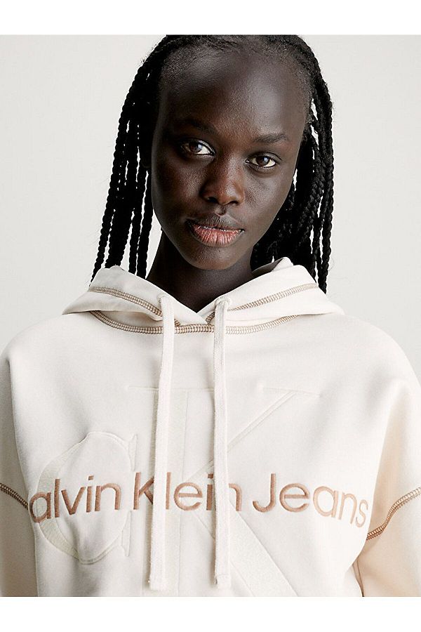 Calvin Klein Women s Cotton Logo Regular Fit Hooded Beige Sweatshirt J20j222540 pt2 Trendyol