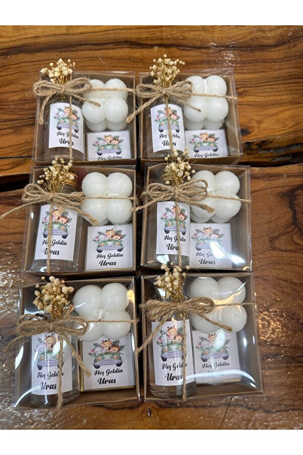 KRVTASARIM Bebek Kolonya Çikolata Mum Hediyelik 3lü