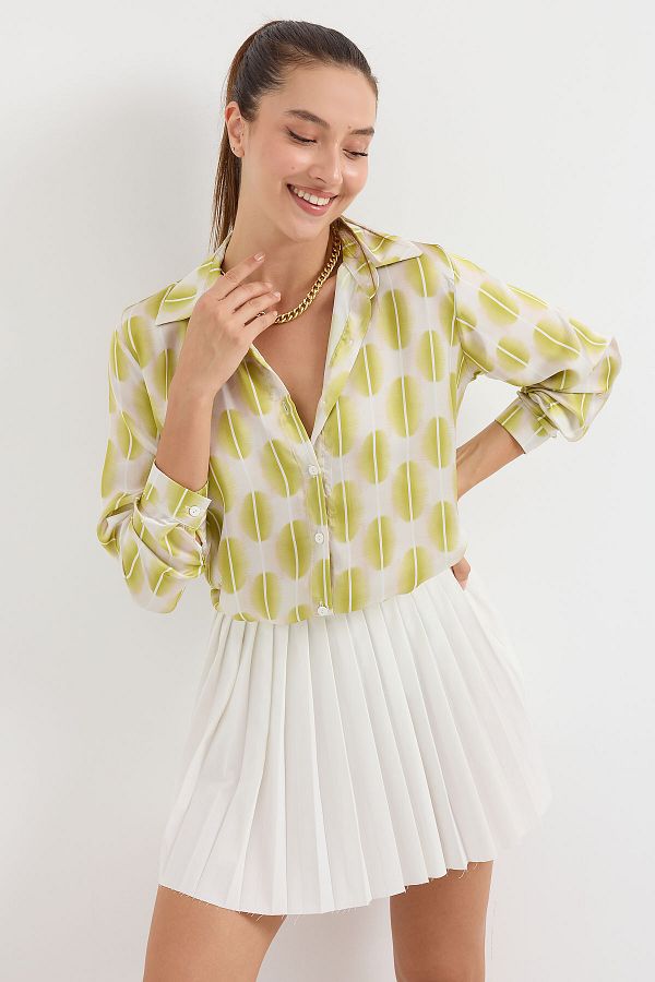 Bigdart-3964 Modell Leichtes Satinhemd - C.Yellow 1