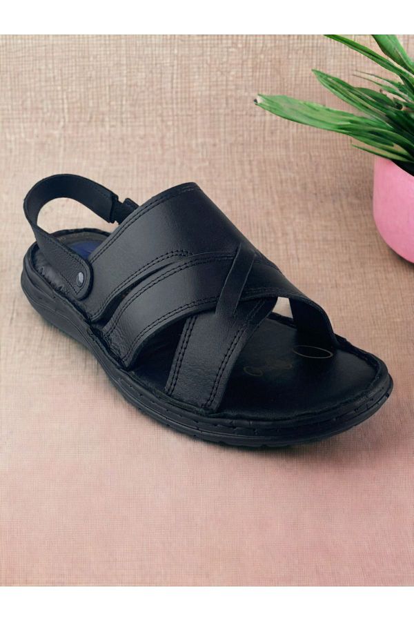 MODERN Genuine Leather Inside and Outside Comfortable Heel Gel Flexible Elastic Men s Both Sandals and Slippers Trendyol