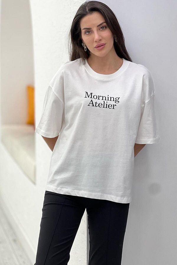 Act Pepicino Kids Boutique White Morning Atelier Printed T shirt 1463 Trendyol