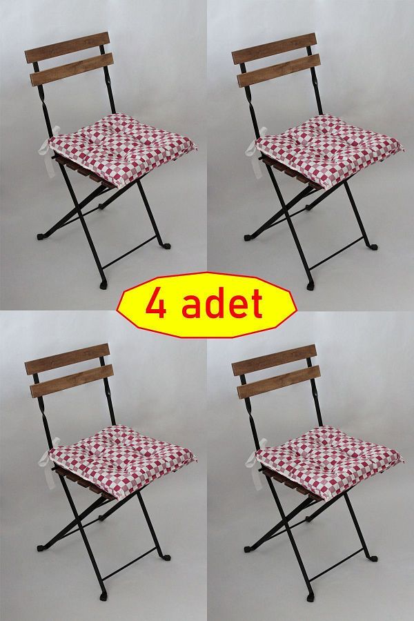 ADARYA HOME-Pernă pentru scaun pufoasă fucsia - 4 bucăți, cu șireturi, 40x40 1