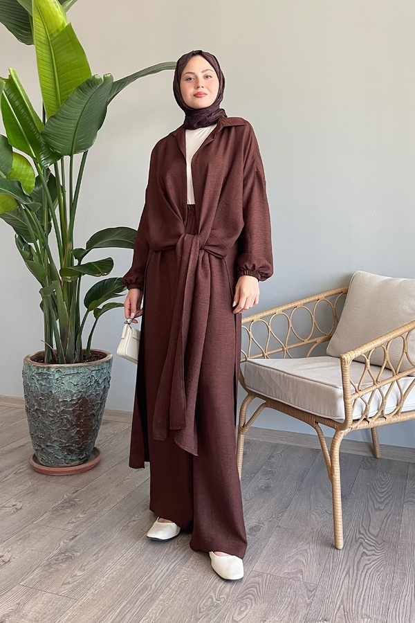 InStyle-Bitter Brown Casual Double Set - Vema Slit 1