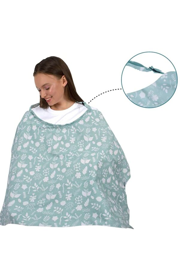 Sevi Bebe 6372.92 Tokalı Anne Emzirme Örtüsü Yaprak Desen