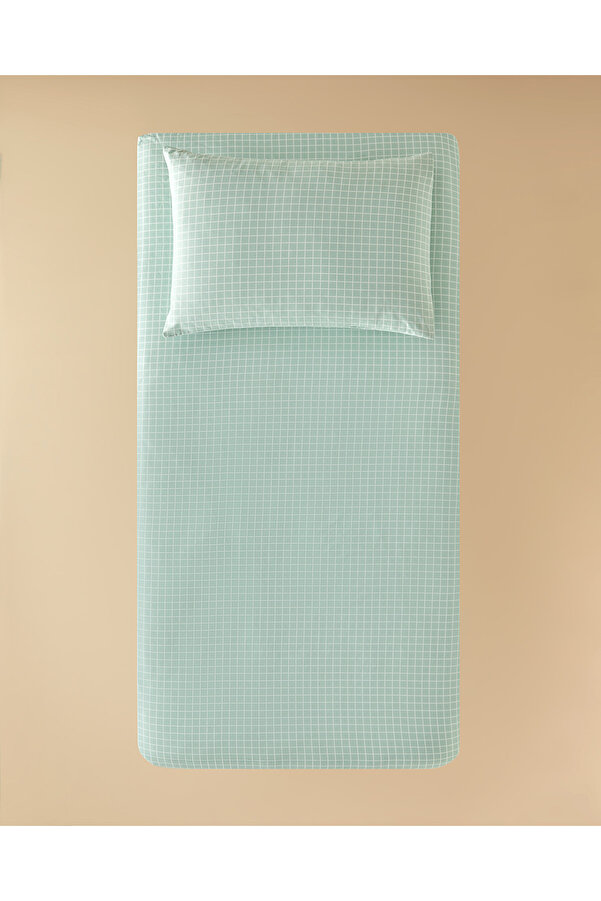 English Home Pure Line Pamuklu Çocuk Lastikli Çarşaf Takımı Seledon