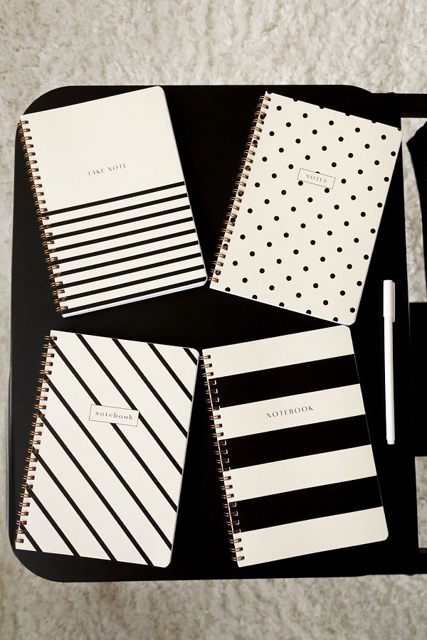 Matt Notebook-Caiet școlar A5 în spirală 80 de coli Set de 4 - în dungi 1