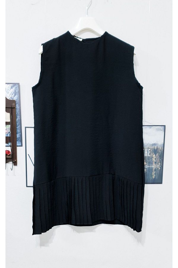 PNRSTİL-Pleated Women's Sleeveless Piping Hijab Lingerie Tunic Underwear 1