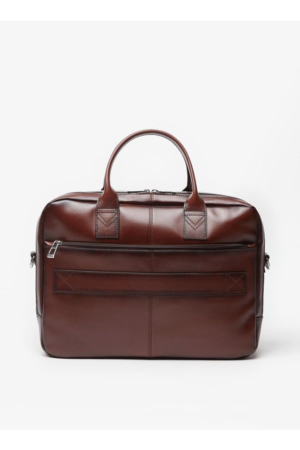 Duchini Textured Portfolio Bag with Detachable Strap and Zip Closure Trendyol
