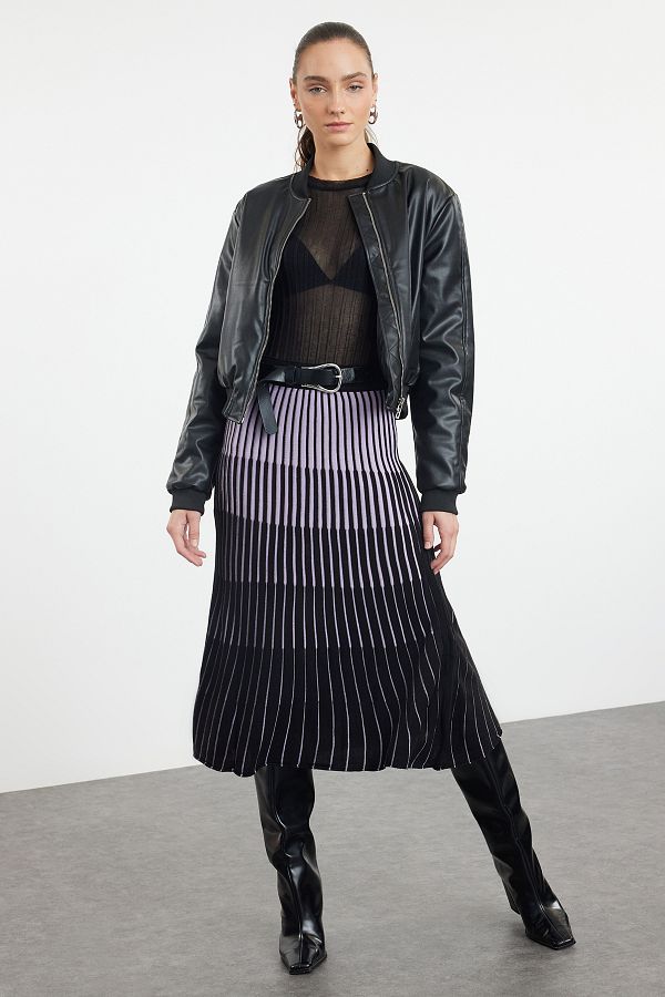 Trendyol Collection-Fustă Lila midi Block - TWOSS20ET0195 1