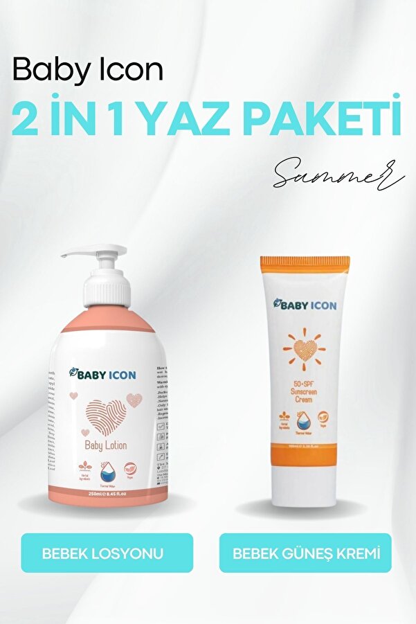 Baby İcon 2 in 1 İkili Yaz Seti Bebek Losyonu & Bebek Güneş Kremi