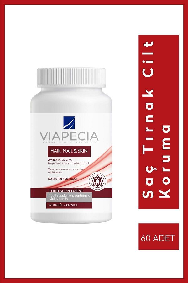 Viapecia-Vitamin Supplement Food 60 Tablets Zinc Selenium & Folicacid For Hair Skin Nail Protection 1