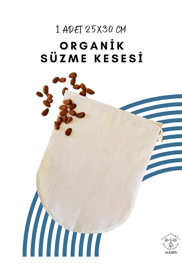 ALERSS 25*30 1 Adet Bitkisel Süt Yoğurt Süzme Kesesi Yıkanabilir Keten Kese Organik Süt bezi