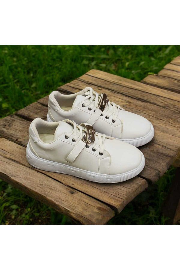 Cool Women s White Flat Sole Sports Shoes Trendyol