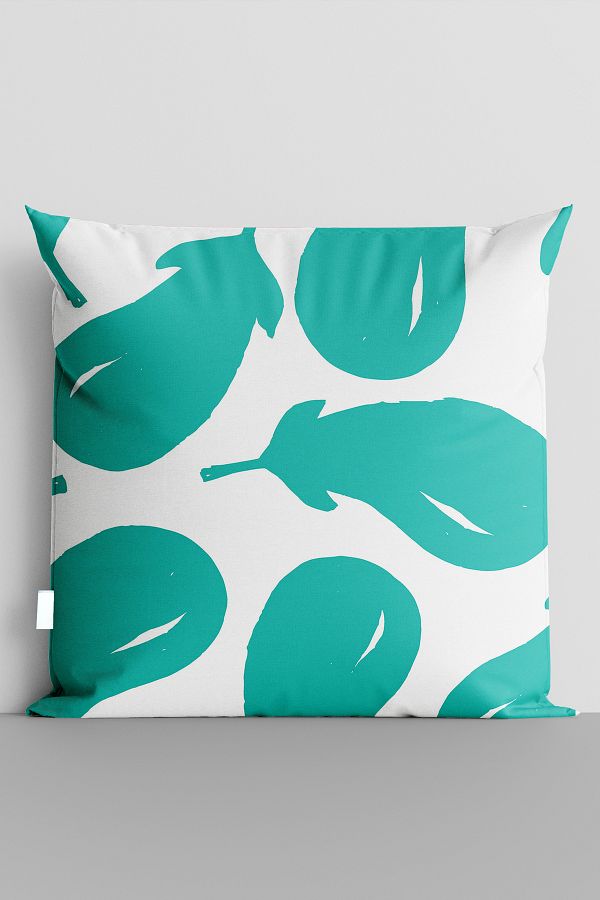 MUC ZE TEKST L Double Sided Digital Printed Turquoise Eggplant Pillow Throw Pillow Cover 5984 Trendyol
