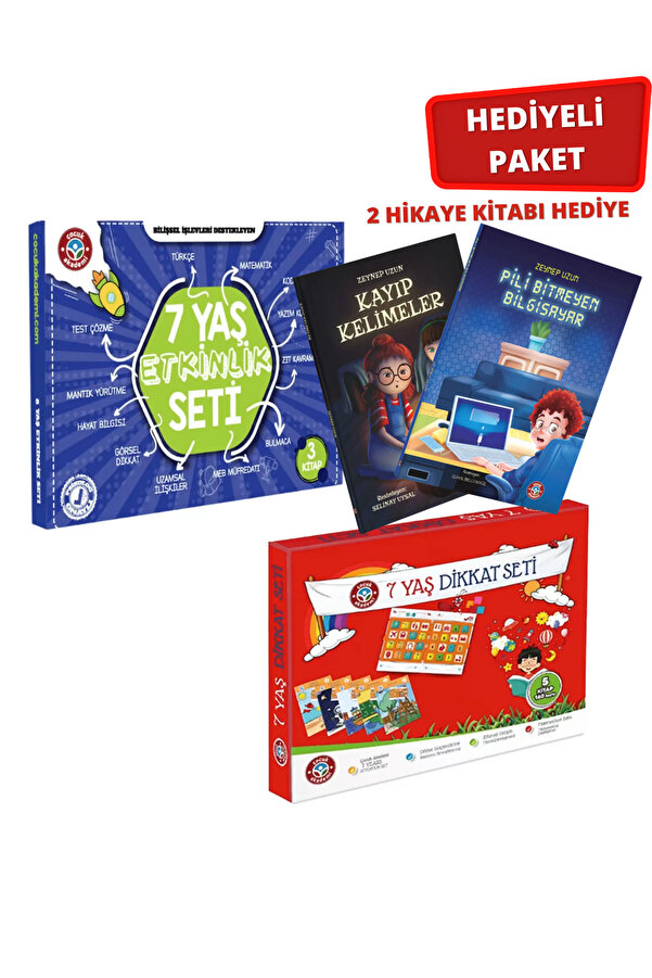 Çocuk Akademi 7 Yaş Dikkat-Etkinlik 2 Hikaye Kitabı Hediyeli