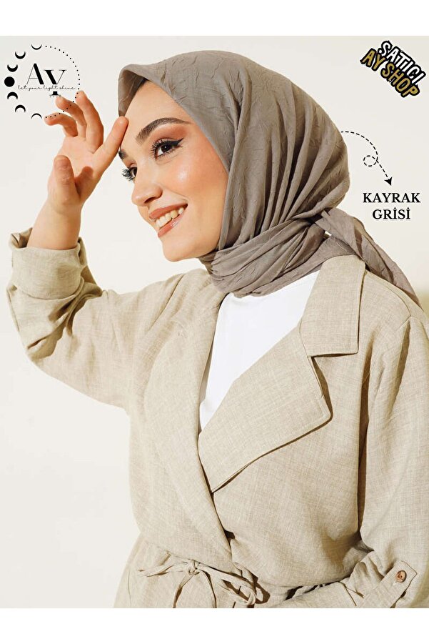 its AY shop Hijab Women's Bamboo Crotch Slate Gray Scarf- Trendyol