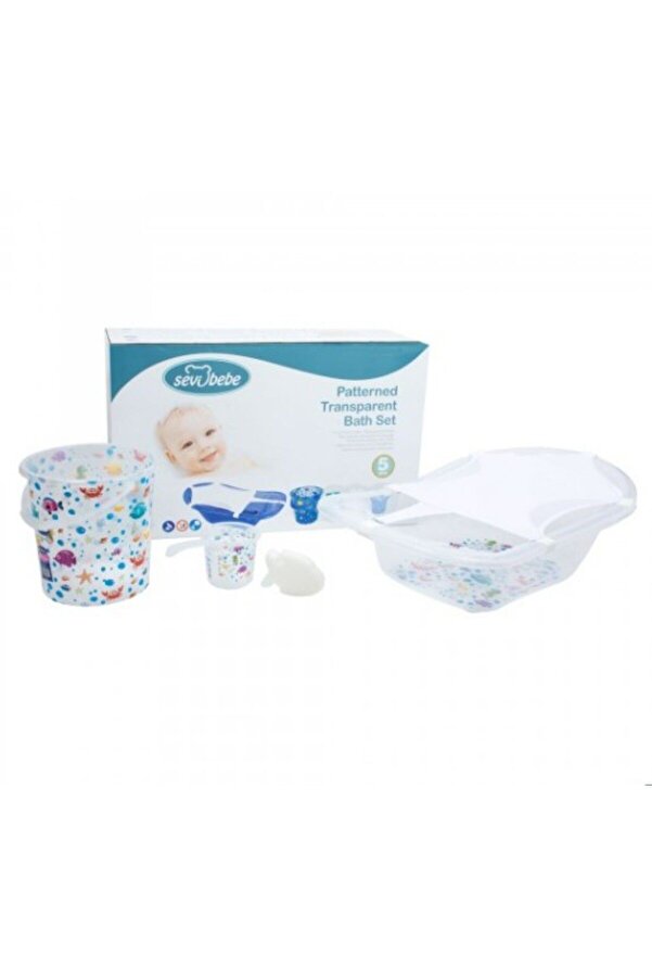 Sevi Bebe 137.1/2/50 5'li Desenli Şeffaf Bebek Banyo Seti