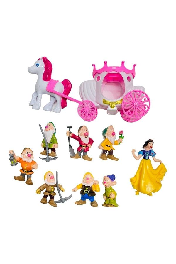 Brother Toys-Snow White and 7 Dwarfs Figure Toy Set with Phaeton Car 1