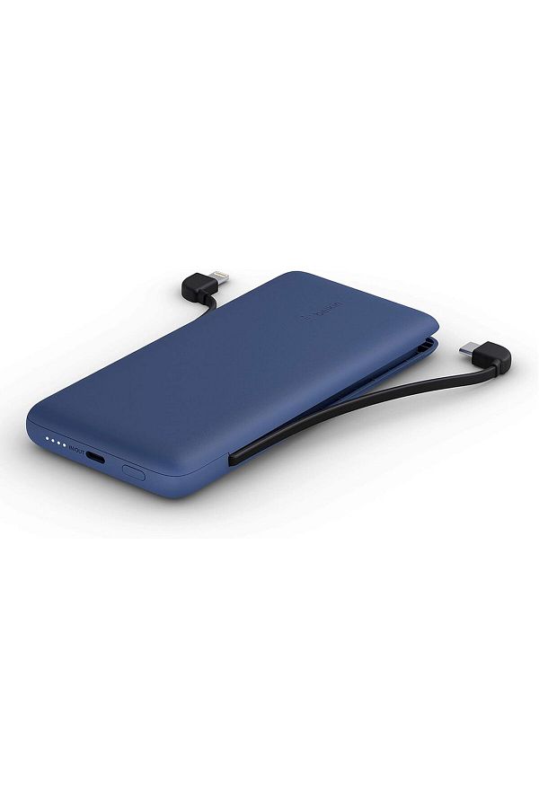 Belkin-BOOSTCHARGE Plus 10K Power Bank 10,000 mAh w/ Lightning & USB-C Cables + Extra USB-C Port - Blue 1