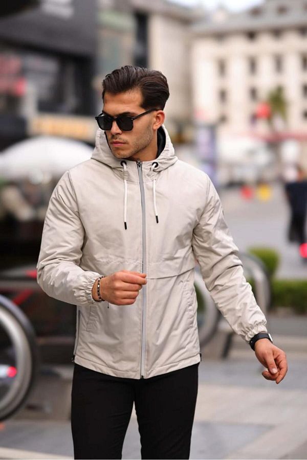 comstar Men s Fur Lined Water Resistant Reflective Hooded Raincoat with Pockets Trendyol