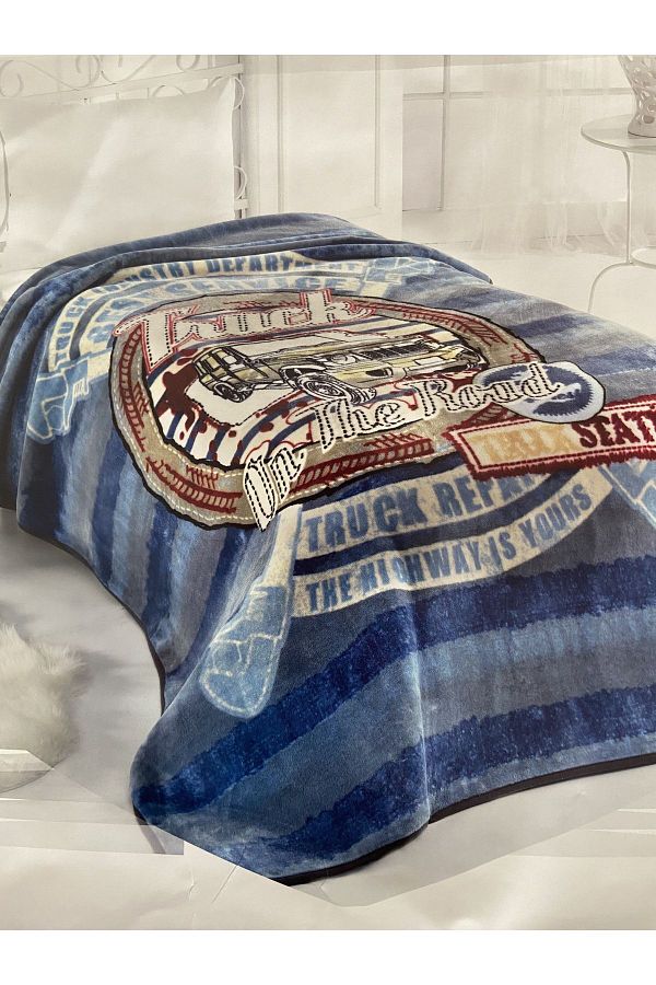 MİNK-Offroad Theme Licensed Single Emboss Blanket - Bedspread 1