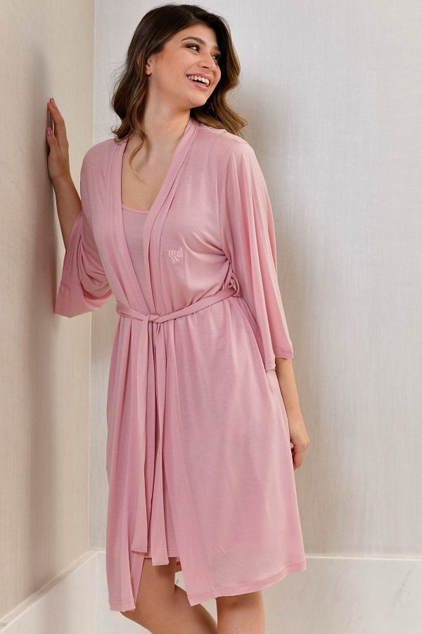 madamemuko Marie Claire Elise Dressing Gown Rose L Dressing Gown