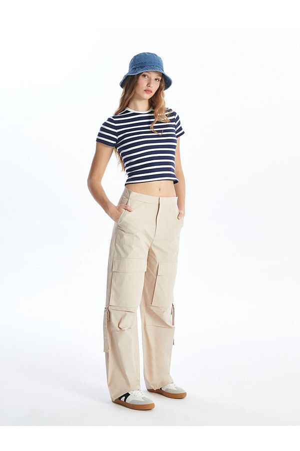 LC Waikiki-Spodnie damskie Standard Fit Straight Parachute 1