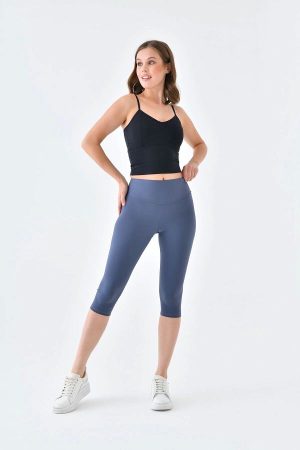 EMNY High Waisted Capri Below Knee Leggings Capri Trendyol