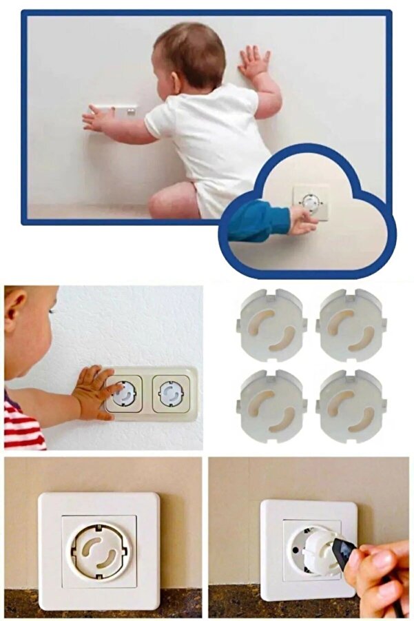 Adem Koç 4 Adet Priz Kapağı Priz Kapatıcı Priz Koruma Kapağı