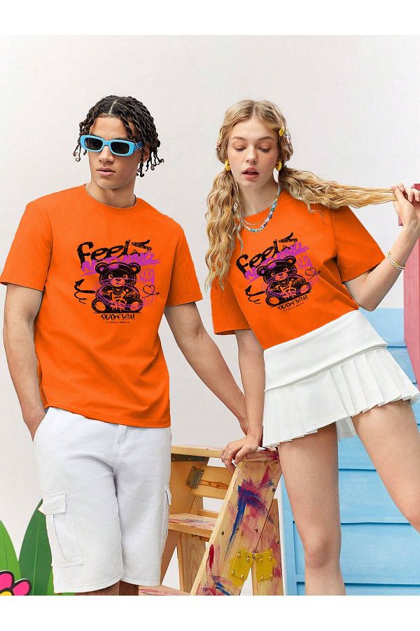 Orange t shirt combination clearance